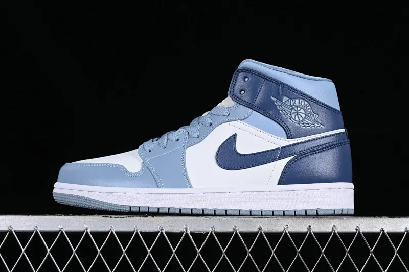 All categories Air Jordan Jordan series basketball shoes Air Jordan 1 Mid Air Jordan 1 Mid AJ1 Joe 1 white and blue Chinese culture and leisure sneakers BQ6472-140